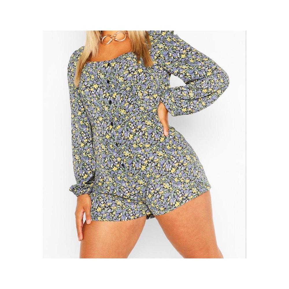 Button Down Floral Romper